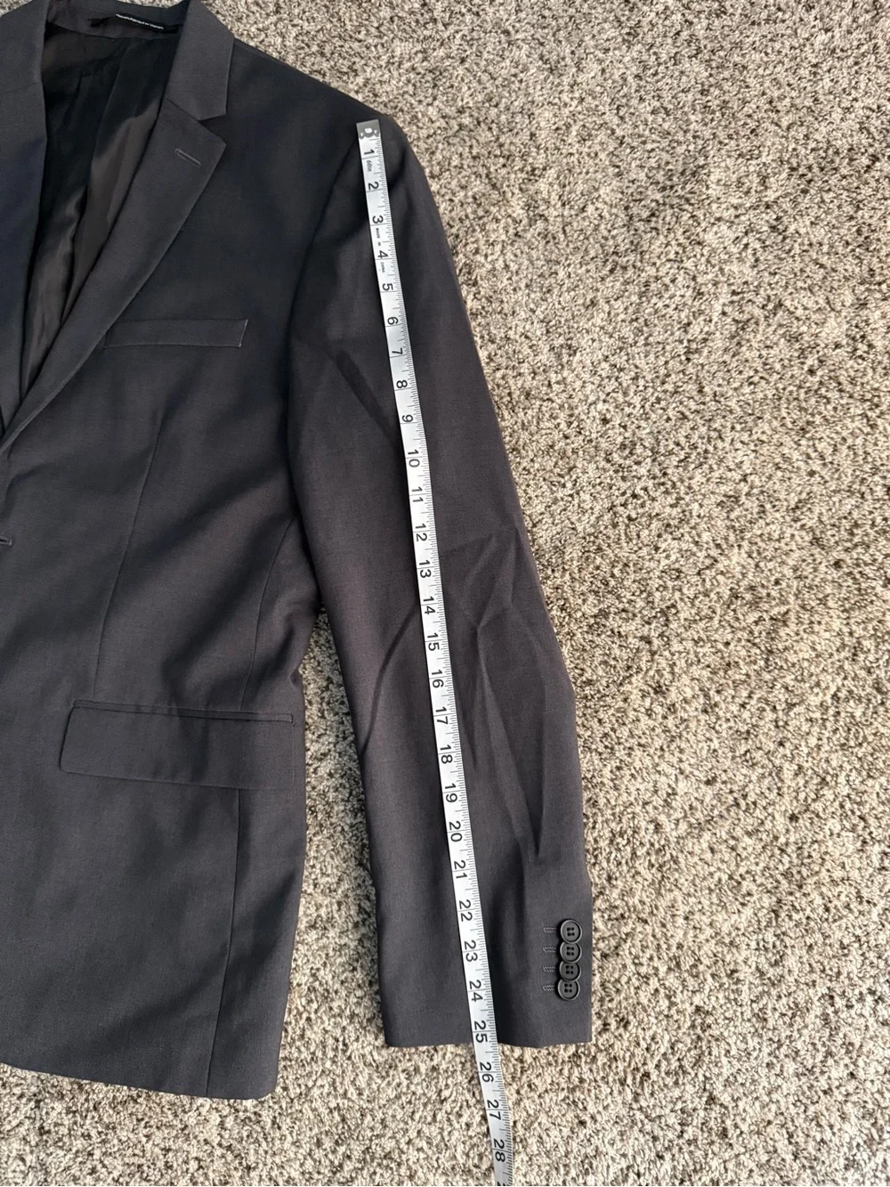 H&M Men's Light Gray Two-Button Slim Fit Blazer